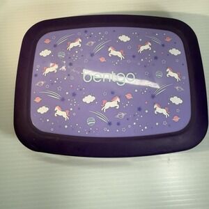 Bentgo Kids UNICORNS IN SPACE Leak-proof,  Bento-Style Lunch Box Purple Girls
